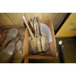 Six piece silver brush set