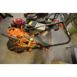 Electric hedge trimmer, strimmer, lawnmower and leaf blower