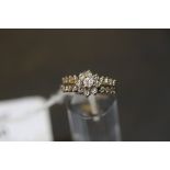 14k gold diamond set dress ring - set with 25 brilliants, total approx 0.50 cts