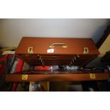 Fitted fishing box, fly tying equipment and books