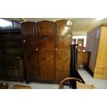 1920's figured walnut three-piece bedroom suite