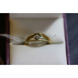 Yellow metal, thought to be 9ct gold, and diamond ring 0.3cts, 4.5g
