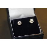 18ct white gold diamond stud earrings 0.75cts each