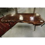 'Plank Top' coffee table, later 1960's legs, 93cm wide x 46cm deep x 43cm high