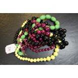 Selection of 5 costume bead necklaces