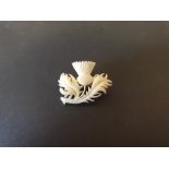 Ivory Scottish Thistle brooch