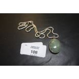 925 aquamarine pendant and chain