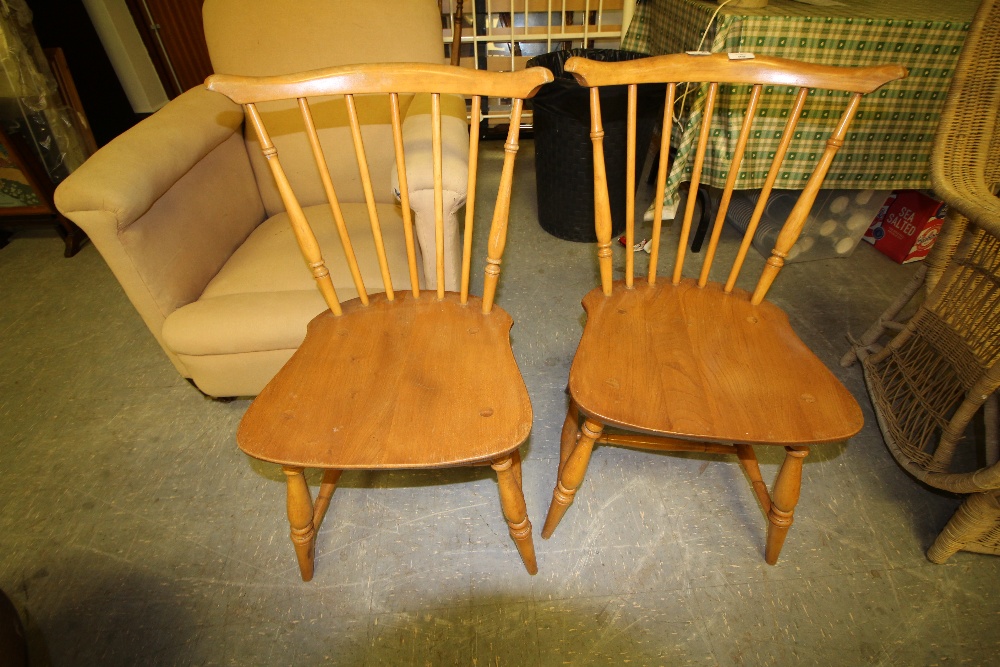 2 Ercol stick back chairs