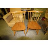 2 Ercol stick back chairs