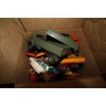 Box of plenty used model cars, vehicles etc, dinky, match box