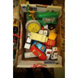 Box of vintage toy cars - Dinky, Corgi etc