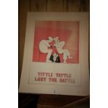 WWII re-print 'Tittle Tattle Lost The Battle' mounted poster