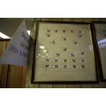 Framed set National Winners cigarette cards