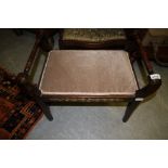 Gilt metal mounted piano stool (A/F)