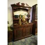 Art Nouveau mahogany mirror backed sideboard