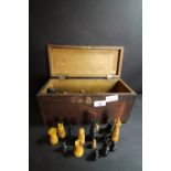 Box of various chess pieces of Staunton type