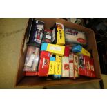 Box of various Corgi Models - Road Heritage Royal Mail, Vintage Glory etc