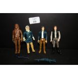 Star Wars figures - Han Solo x 3 & Chewbacca