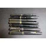 Miles Martin Co. 'Biro' Ballpoint Pen (A/F) and 6 Fountain Pens, Mostly Swan