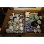 2 boxes of mixed china