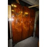 1920's figured walnut three-piece bedroom suite