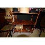 Victorian 3 tier burr walnut buffet