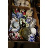 Box of china tea sets etc