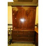 Inlaid Mahogany Press Cupboard