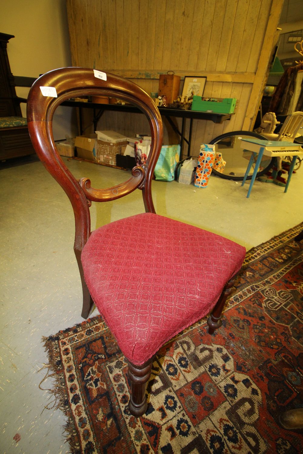 Set of 4 Victorian balloon backed mahogany chairs