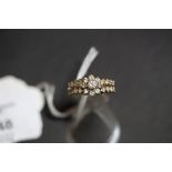 14k gold diamond set dress ring - set with 25 brilliants, total approx 0.50 cts