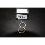 Pair white metal pendant disc earrings