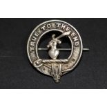 Silver 'True To the End' badge / brooch