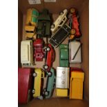 Box of Corgi diecast cars, vans - unboxed