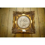 Pair Reproduction Parian Style Plaques - Gilt Framed