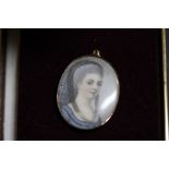 Adam Buck - Portrait Miniature in gold frame, signed and engraved 'From Frances 1795'