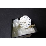 Victorian pocket watch movement by John Forrest, London, white enamelled dial with subsidiary