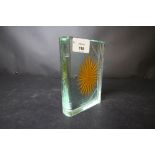 Cut and painted glass Book pattern paperweight