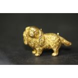 Good quality 19th Century gold coloured metal King Charles Spaniel brooch, possibly Continental,