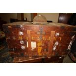 Military wooden trunk, annotated (a.f.)