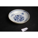 19th Century Chinese blue and white porcelain saucer