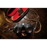 Pair USSR binoculars, cased