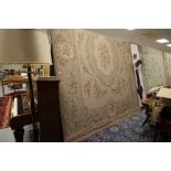 Hand-woven tapestry of Aubusson design 12' x 9'