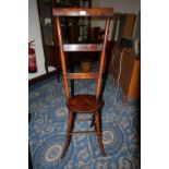 Early 19th Century elm and mahogany deportment chair (old repairs)