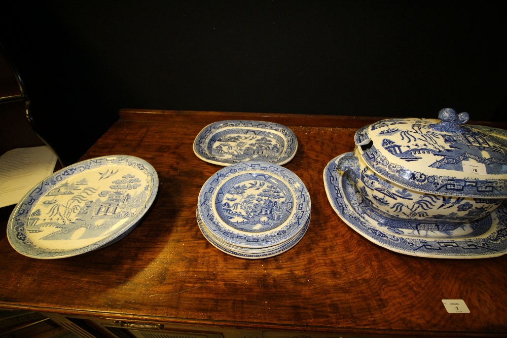 Quantity of blue and white Willow China - Image 3 of 3