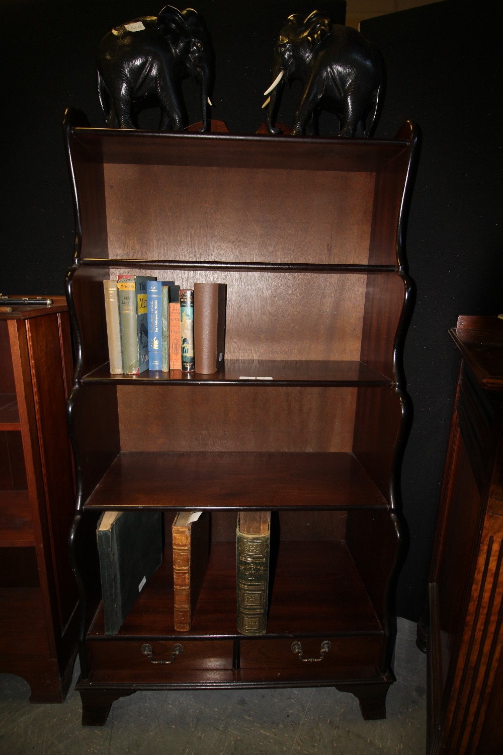 Modern mahogany waterfall bookcase