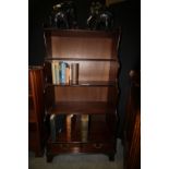 Modern mahogany waterfall bookcase