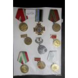 A group of nine Russian/Eastern European post WWII medals