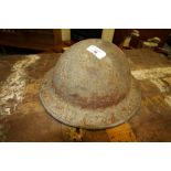 WWII tin helmet (rusted)