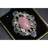 Pink & blue stone set brooch of Victorian design