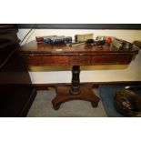 19th Century rosewood foldover tea table
